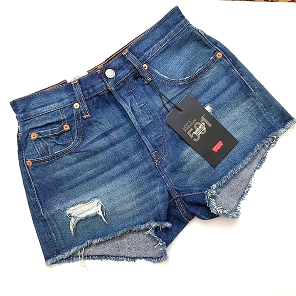 Levi's Pants - Levi’s 501 High Rise Distressed Short Size 28